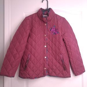 Pioneer Woman Purple Quilted Barn Jacket with Floral Embroidery